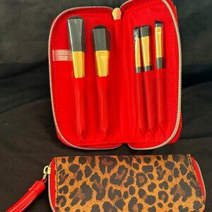 Avon | Mini Brush Set in Zippered Silk-Like Leopard Print Case